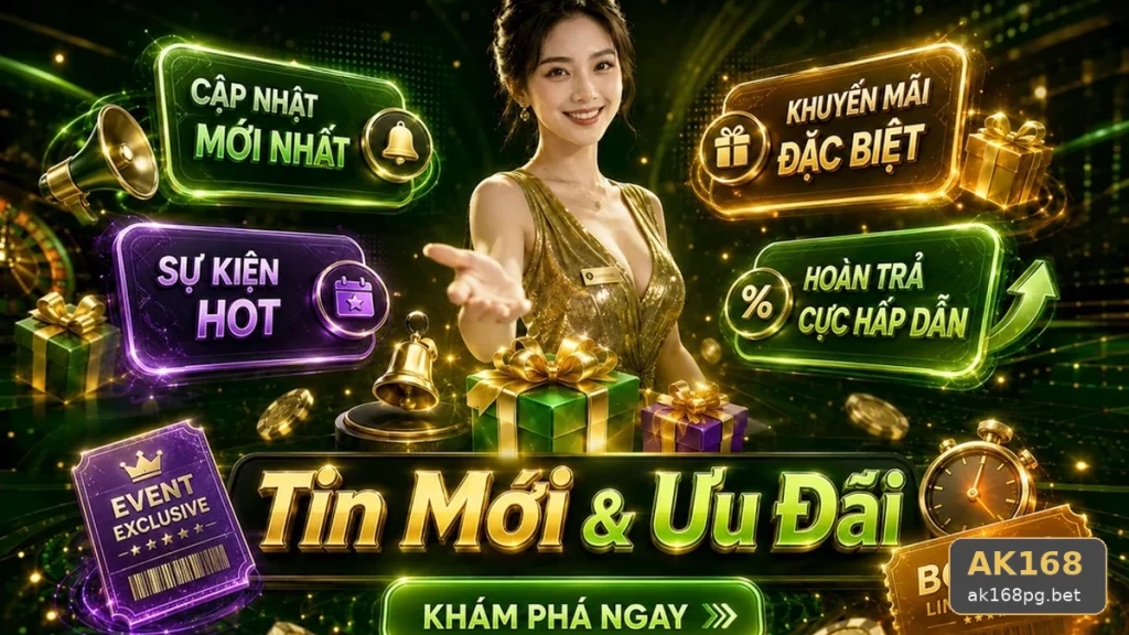 Hướng Dẫn AK168 Qua Dữ Liệu Câu Hỏi Người Dùng: Tin Mới, Ưu Đãi Và Điều Kiện Khuyến Mãi Tại ak168pg.bet